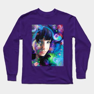 Queen of Wands - Purple Cats Long Sleeve T-Shirt